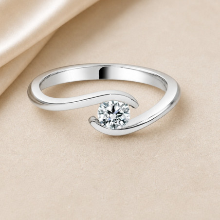 Solitario oro blanco · diamante de laboratorio 0,25 ct