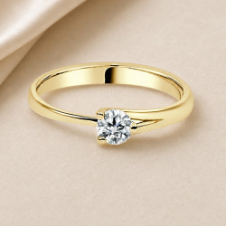 Solitario oro amarillo · diamante de laboratorio 0,25 ct