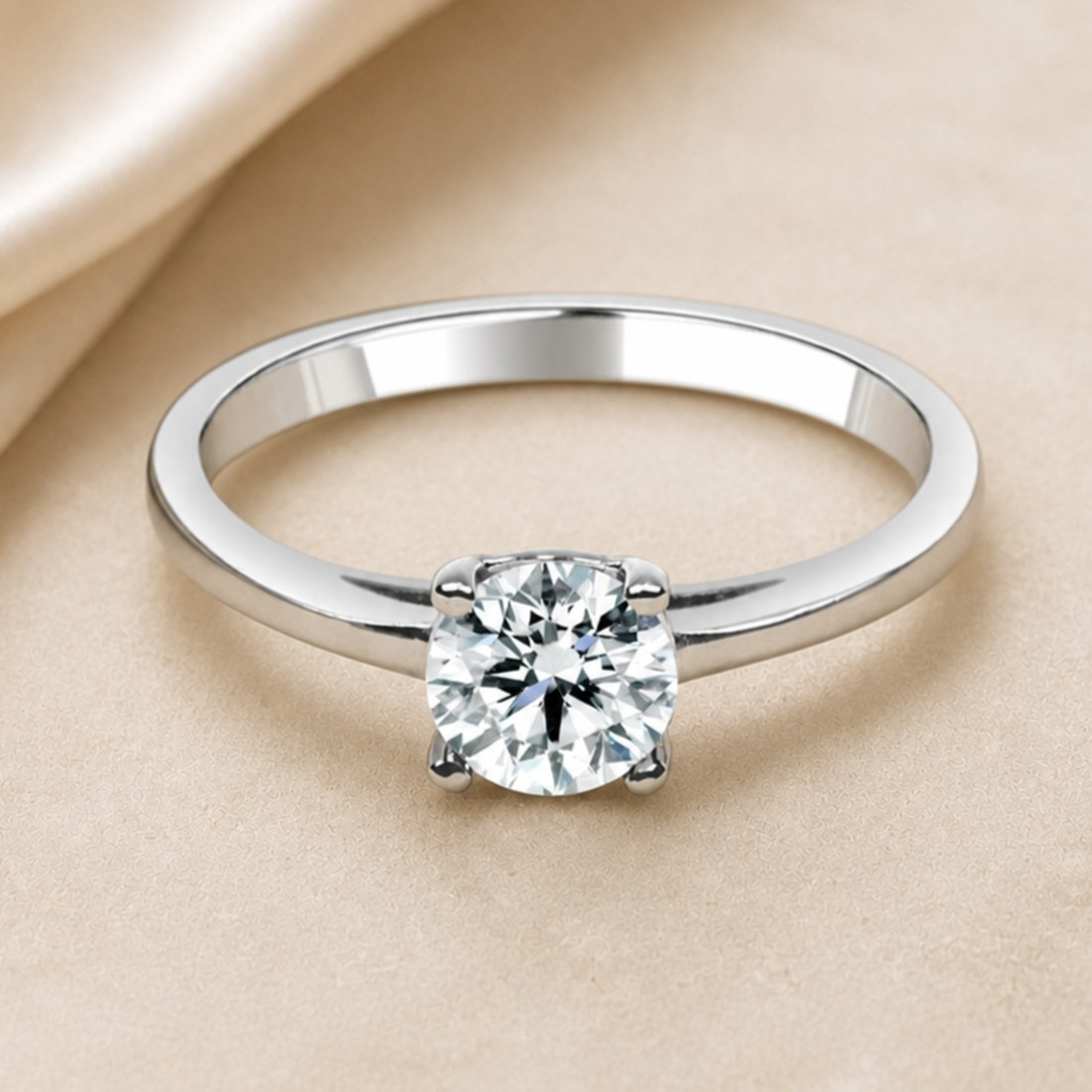 Solitario oro blanco · diamante de laboratorio 0,50 ct