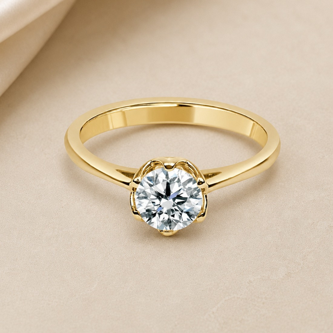 Solitario oro amarillo · diamante de laboratorio 0,70 ct