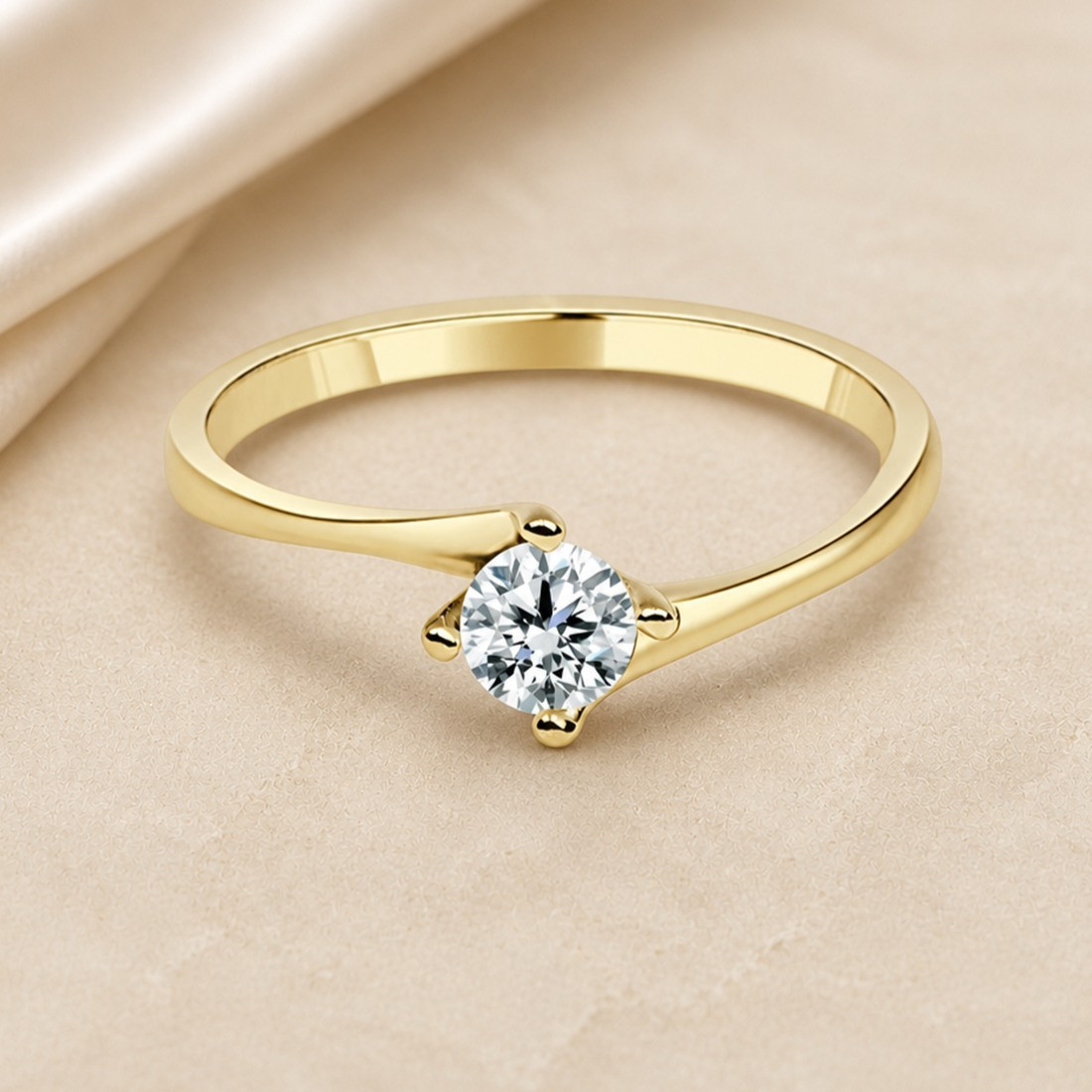 Solitario oro amarillo · diamante de laboratorio 0,30 ct