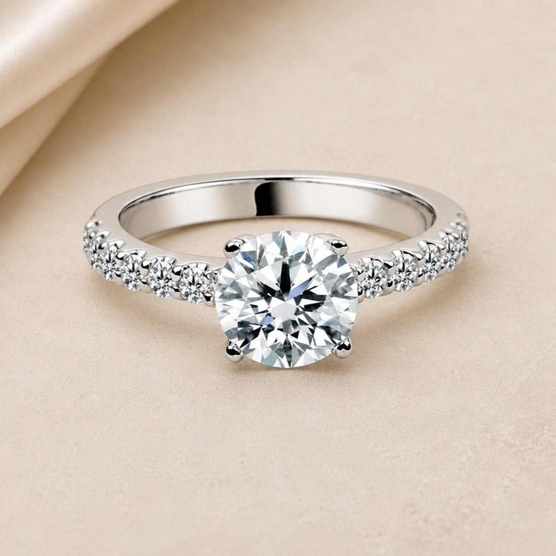 Solitario oro blanco · diamante de laboratorio 1,50 ct