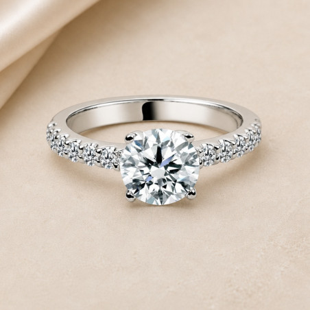 Solitario oro blanco · diamante de laboratorio 1,50 ct