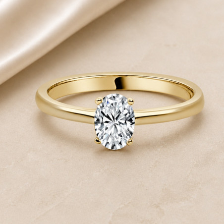 Solitario oval oro amarillo · diamante de laboratorio 0,70 ct