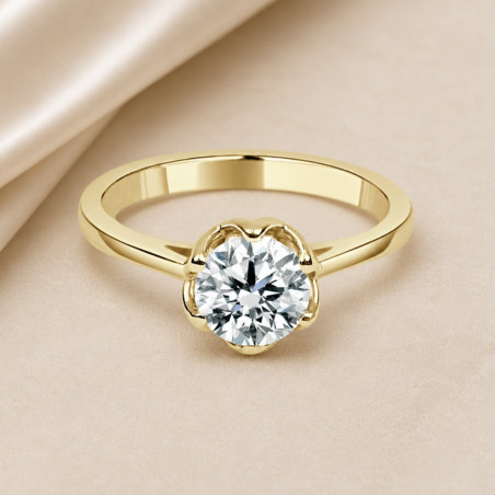 Solitario 6 garras oro amarillo · diamante natural 1,00 ct