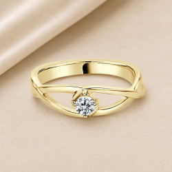 Solitario oro amarillo de diseño infinito · diamante natural 0,15 ct | Joyería Bellido