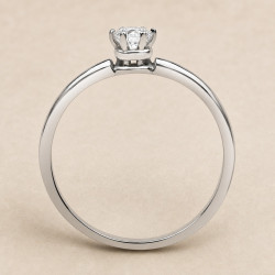 Solitario oro blanco con corona de seis garras · perfil del engaste, diamante natural 0,20 ct | Joyería Bellido