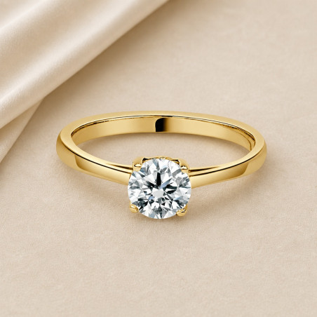 Solitario oro amarillo de cuatro garras · diamante natural 0,70 ct | Joyería Bellido