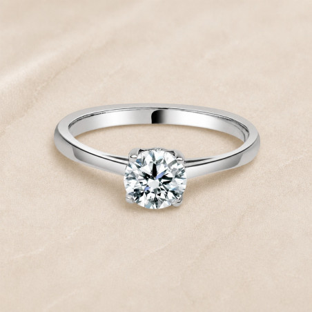 Solitario oro blanco de cuatro garras · diamante natural 0,70 ct | Joyería Bellido