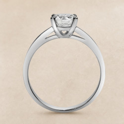 Solitario oro blanco de cuatro garras · perfil del engaste, diamante natural 1,00 ct | Joyería Bellido