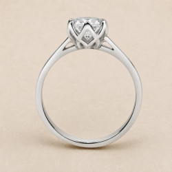 Solitario oro blanco de seis garras · perfil del engaste, diamante natural 1,00 ct | Joyería Bellido