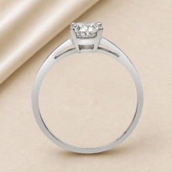 Solitario oro blanco de talla oval · perfil del engaste, diamante natural 1,00 ct | Joyería Bellido
