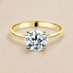 Solitario oro amarillo de cuatro garras · diamante natural 1,50 ct | Joyería Bellido