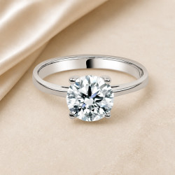 Solitario oro blanco de cuatro garras · diamante natural 1,50 ct | Joyería Bellido