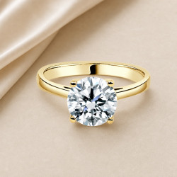 Solitario oro amarillo de cuatro garras · diamante natural 2,00 ct | Joyería Bellido