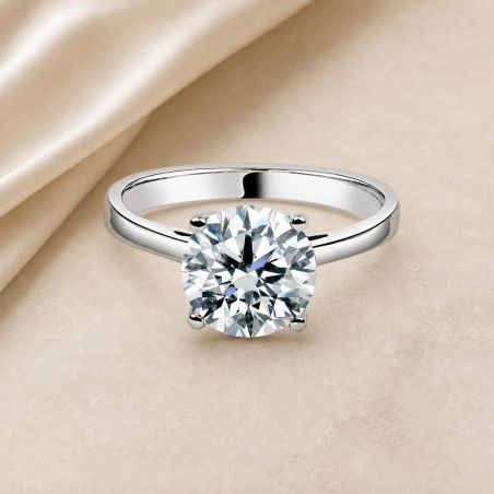 Solitario oro blanco de cuatro garras · diamante natural 2,00 ct | Joyería Bellido