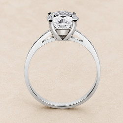 Solitario oro blanco de cuatro garras · perfil del engaste, diamante natural 2,00 ct | Joyería Bellido