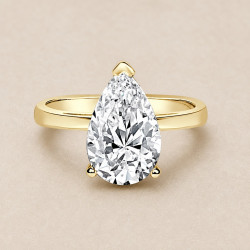 Solitario oro amarillo de talla pera · diamante natural 2,00 ct | Joyería Bellido