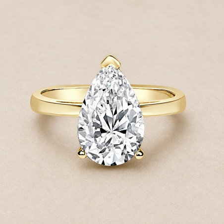 Solitario oro amarillo de talla pera · diamante natural 2,00 ct | Joyería Bellido