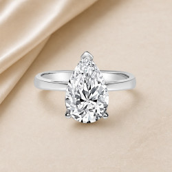 Solitario oro blanco de talla pera · diamante natural 2,00 ct | Joyería Bellido
