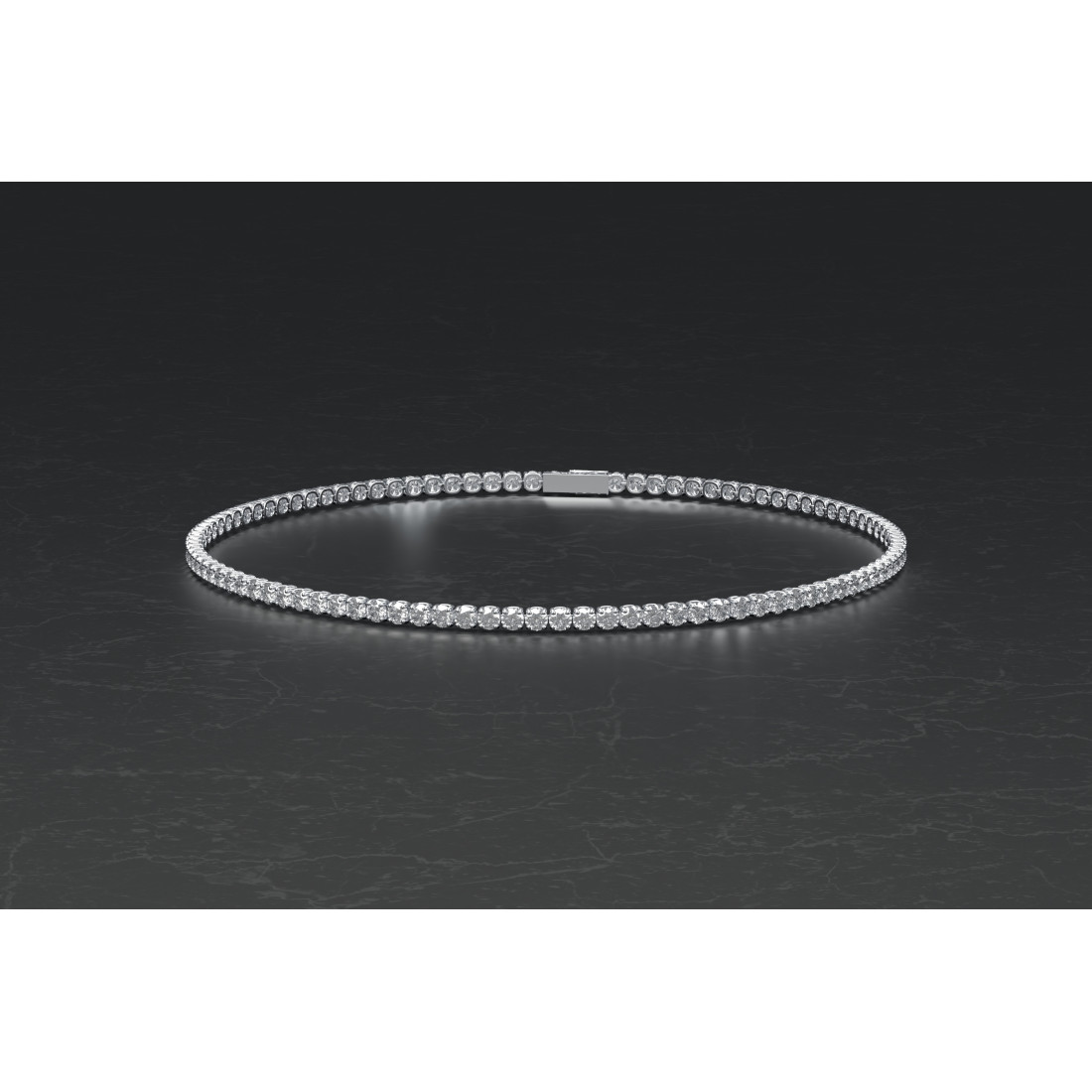 Pulsera rivière 1,5 ct, diamantes de laboratorio y oro blanco 18K