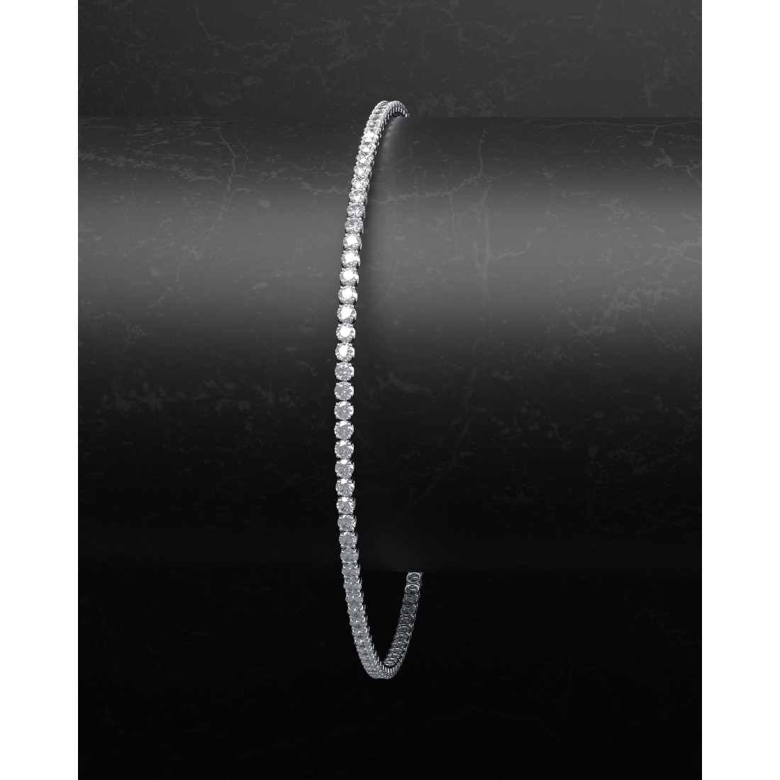 Pulsera rivière 1,5 ct, diamantes de laboratorio y oro blanco 18K