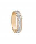 Alianza Bicolor Oro 18K de 5mm Interior plano | Joyería B&Couple