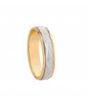 Alianza Bicolor Oro 18K de 5mm Interior plano | Joyería B&Couple